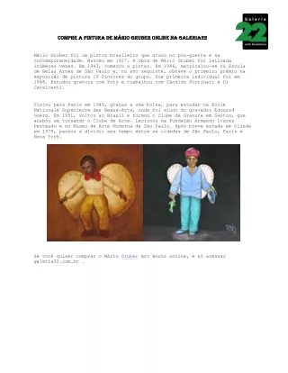 Compre a Pintura de Mário Gruber online na Galeria22