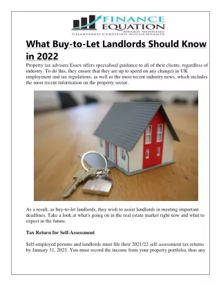 What Buy-to-Let Landlords Should Know in 2022