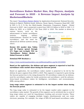 surveillance radars market size key players