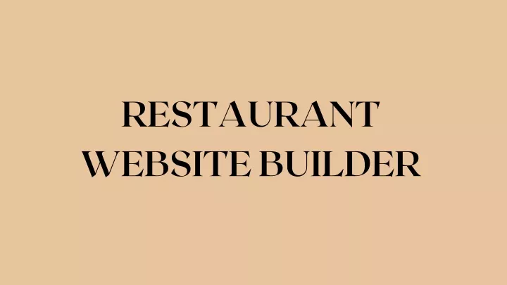 restaurant website builder