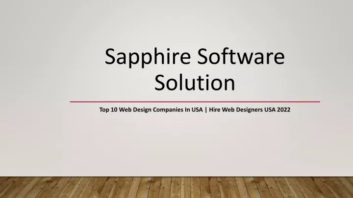 sapphire software solution