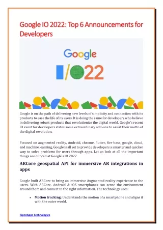 google io 2022 google io 2022 top 6 announcements