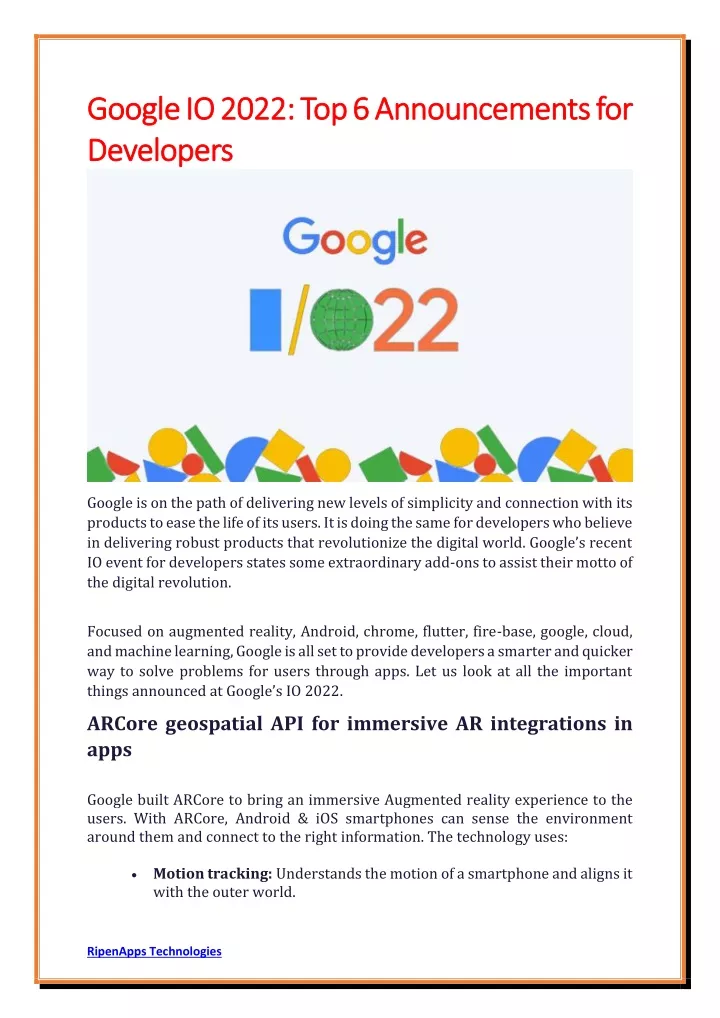 google io 2022 google io 2022 top 6 announcements