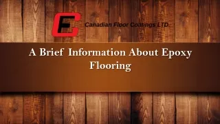 A Brief Information About Epoxy Flooring