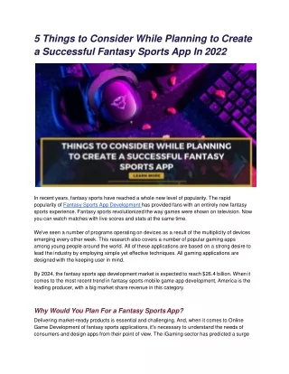 5 Things to consider while planning to create successful fantasy sports app in 2022-converted