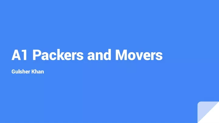 a1 packers and movers