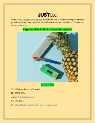 Vape Pen For Cbd Oil | Justcbdstore.com
