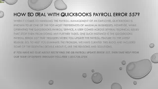 how to deal with quickbooks payroll error 557