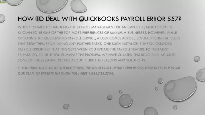 how to deal with quickbooks payroll error 557