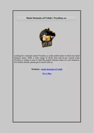 main domain of vclub try2buy cc