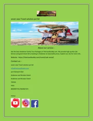 Cab Service in Andaman  Thetravelbuddy