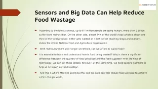 Sensors and Big Data Can Help Reduce Food Wastage