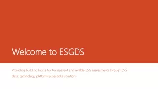 welcome to esgds welcome to esgds