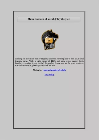 Main Domain of Vclub | Try2buy.cc