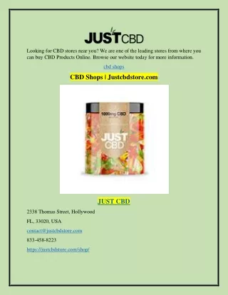 CBD Shops | Justcbdstore.com