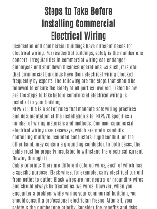 Commercial Electrical Wiring