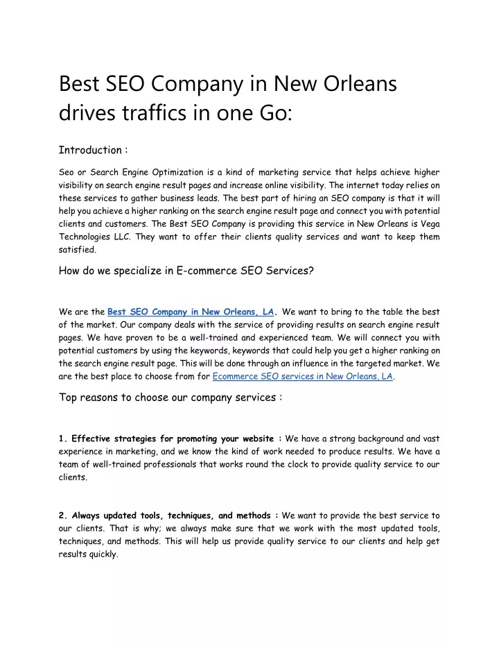 best seo company in new orleans drives traffics