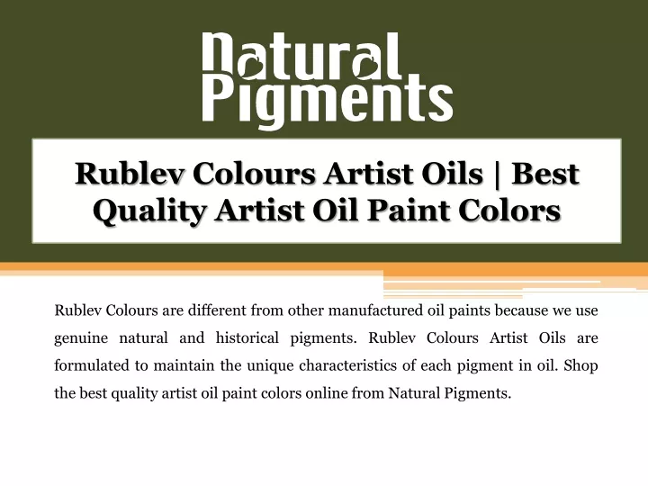 rublev colours artist oils best quality artist oil paint colors