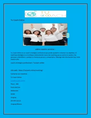coach ontologico profesional  Tucoach.online