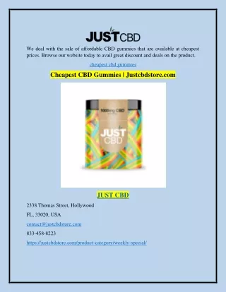 Cheapest CBD Gummies | Justcbdstore.com