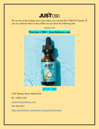 Tincture CBD | Justcbdstore.com