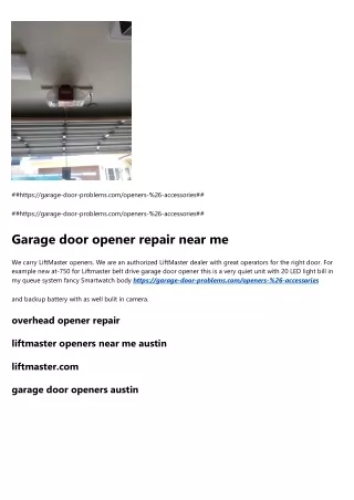 liftmaster openers near me austin