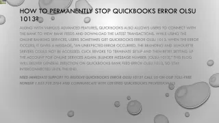 how to permanently stop quickbooks error olsu 1013