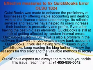effective measures to fix quickbooks error olsu 1024