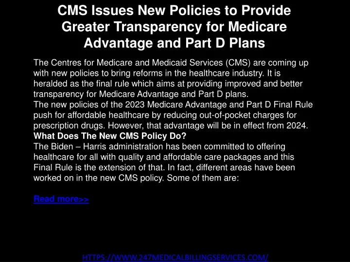 cms issues new policies to provide greater transparency for medicare advantage and part d plans