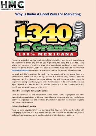 Radio A Good Way For Marketing
