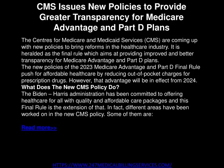 cms issues new policies to provide greater