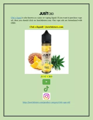 Cbd e-liquidl | Justcbdstore.com
