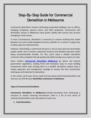 step by step guide for commercial demolition