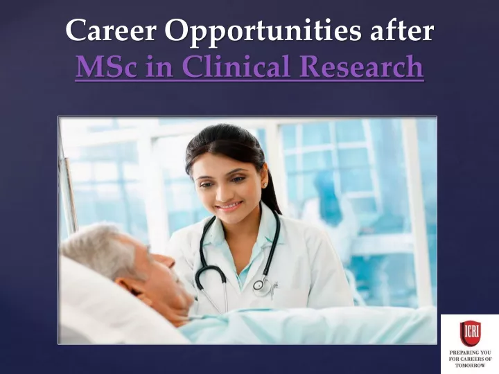 career opportunities after msc in clinical research