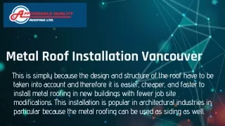 Metal Roof Installation Vancouver