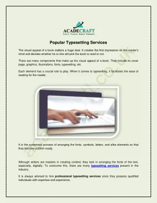 popular typesetting services