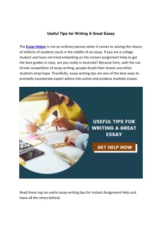 useful tips for writing a great essay