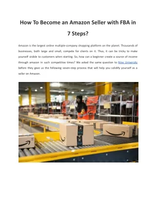 How To Become an Amazon Seller