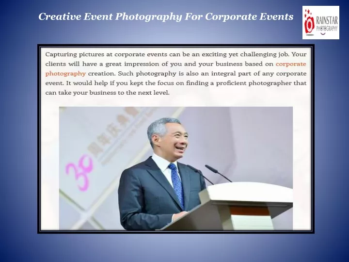 creative event photography for corporate events