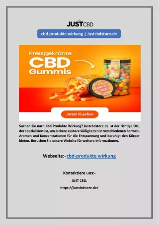 cbd-produkte wirkung | Justcbdstore.de