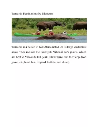 Tanzania Destinations by Bikotours