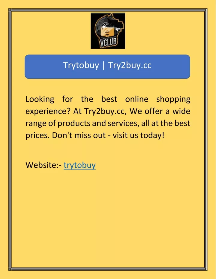 trytobuy try2buy cc