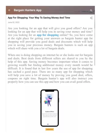 bargain hunters app