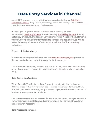data entry services in chennai