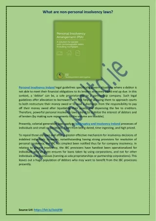 what are non personal insolvency laws