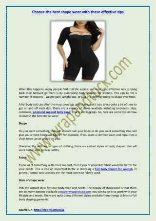 choose the best shape wear with these effective