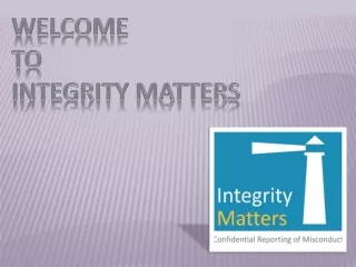 welcome to integrity matters