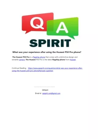 what was your experience after using the huawei