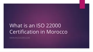 What is an ISO 22000 Certification in Morocco