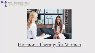 Hormone Therapy for Women